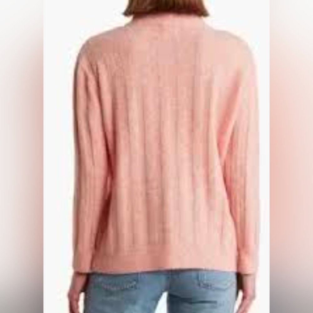 Ellie Tahari Light Pink Cozy Mock Neck Sweater - Picture 3 of 5